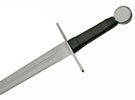 Blunt medieval stage combat sword with flat edge