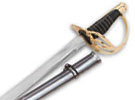 U.S. Model 1860 light cavalry sword with curved blade and steel scabbard