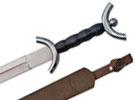 Celtic silver hilt sword with engraved pattern