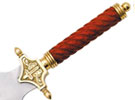 Celtic knight sword with ornate guard and traditional styling