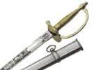 CSA officer dress sword with brass guard and polished blade