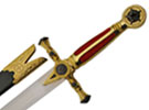 Red Masonic Sword with Scabbard