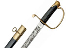 McElroy CSA cavalry officer sword with brass guard and curved blade