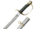 Staff officer sword with brass guard and etched blade