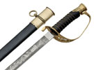 Union foot officer sword with brass guard and steel scabbard